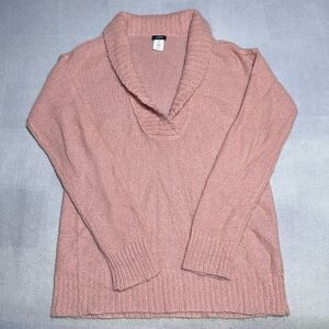 J Crew Coral Pink Shawl Collar Sweater‎ Mohair Wool Blend Women's Size Small